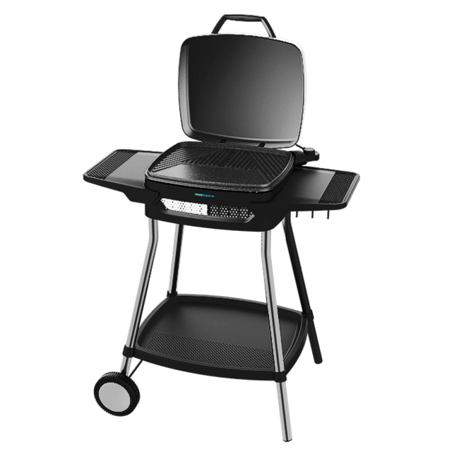 Cecotec Perfect Country 2000 EasyMove. Barbacoa Eléctrica De 2000 W Superficie Mixta Y Antiadherente Tapa Abatible Termostato Regulable Bandeja Recogegrasas Patas De Acero Y Ruedas Barbacoa Eléctrica