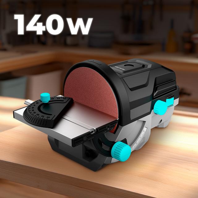 Cecotec PerfectSurface 1000 Stand Disc Lijadora De Disco De Sobremesa Con 140W De Potencia. Incluye Recambios Y Adaptador Para Conectar El Aspirador. Permite Anclaje A La Mesa. Lijadora De Disco