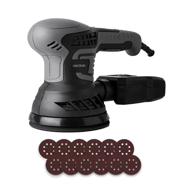 Cecotec PerfectSurface 350 Rotate Lijadora orbital delta con 350W de potencia. Incluye 12 recambios. Libertad movimiento con cable de 3M. Moviimiento rotorbital 360º. Velocidad de 13.000rpm. Incluye depósito de polvo y conexi