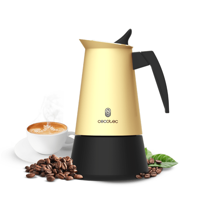 Cecotec Piccolina 200 Beige Cafetera Italiana Fabricada En Acero Inoxidable De Alta Calidad Ideal Para 2 Tazas De Café. Cafetera Italiana