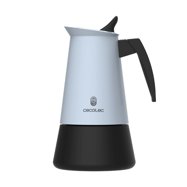 Cecotec Piccolina 400 Blue Cafetera Italiana Fabricada En Acero Inoxidable De Alta Calidad Ideal Para 4 Tazas De Café. Cafetera Italiana