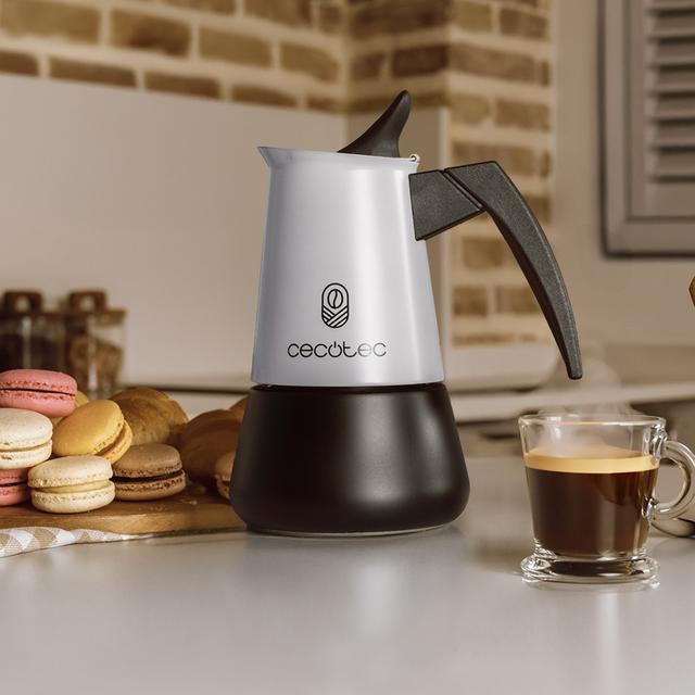 Cecotec Piccolina 600 Blue Cafetera Italiana Fabricada En Acero Inoxidable De Alta Calidad Ideal Para 6 Tazas De Café. Cafetera Italiana