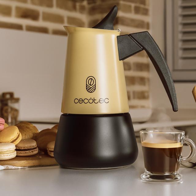 Cecotec Piccolina 900 Beige Cafetera Italiana Fabricada En Acero Inoxidable De Alta Calidad Ideal Para 10 Tazas De Café. Cafetera Italiana