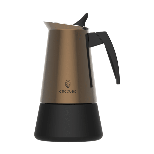Cecotec Piccolina 900 Gold Cafetera Italiana Fabricada En Acero Inoxidable De Alta Calidad Ideal Para 10 Tazas De Café. Cafetera Italiana