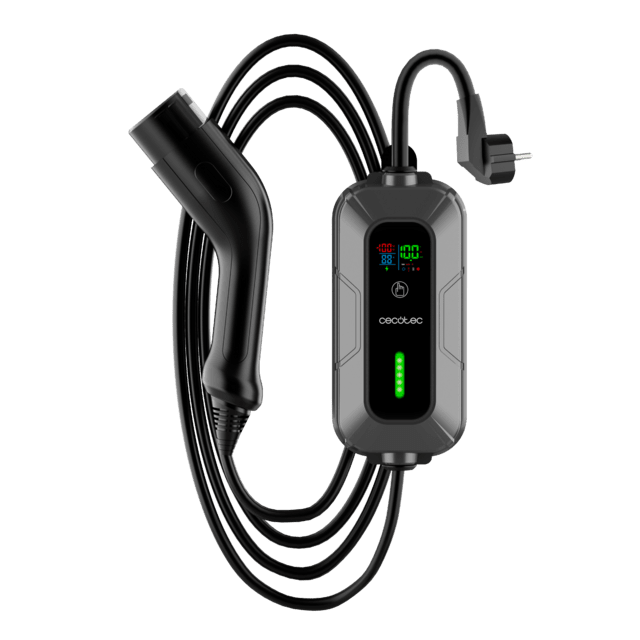 Cecotec PIT&GO 3 5 kW El cargador portátil de coche eléctrico permite cargar la batería de un coche eléctrico desde una toma de corriente estándar. Se compone de un cable de carga y un adaptador que se puede conectar a la c