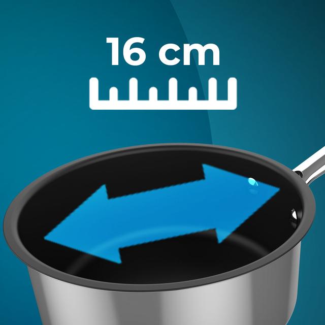 Cecotec Polka Classy 16 Pot Steel Cazo De 16 X 7 6 Cm De Diámetro Y Capacidad De 1 3 L. Tapa De Cristal Templado Y Acero Inoxidable. Apto Para Horno Hasta 230ºC Sin Tapa Y Todo Tipo De Cocinas. Cazo