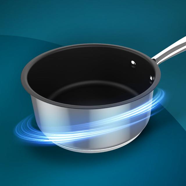 Cecotec Polka Classy 16 Pot Steel Cazo De 16 X 7 6 Cm De Diámetro Y Capacidad De 1 3 L. Tapa De Cristal Templado Y Acero Inoxidable. Apto Para Horno Hasta 230ºC Sin Tapa Y Todo Tipo De Cocinas. Cazo