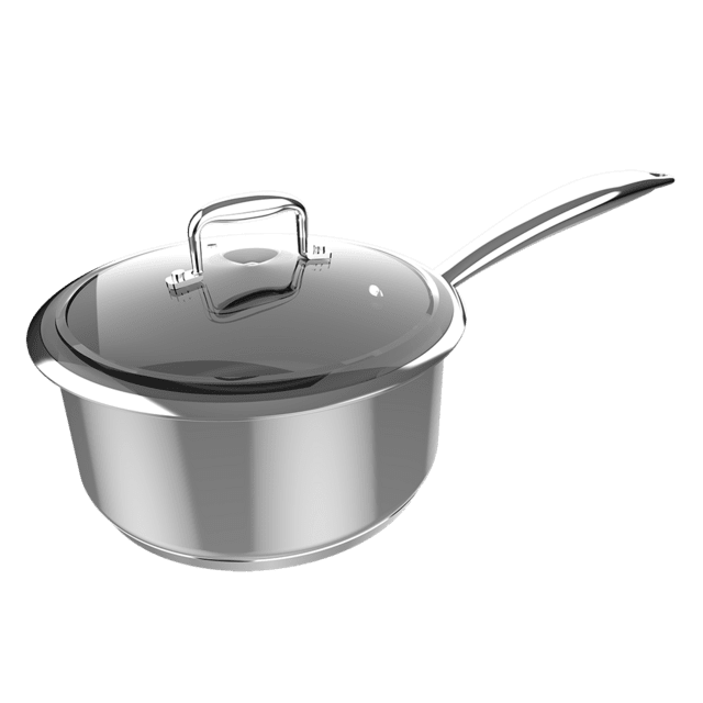 Cecotec Polka Classy 16 Pot Steel Cazo de 16 x 7 6 cm de diámetro y Capacidad de 1 3 L. Tapa de cristal templado y acero inoxidable. Apto para horno hasta 230ºC sin tapa y todo tipo de cocinas. Cazo