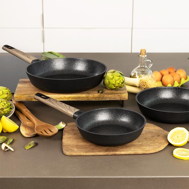 Cecotec Polka Excellence 18-22-26 Bucket Set Force. Set De Sartenes Con Diámetro 18-22-26 Aluminio Fundido Revestimiento Antiadherente Apta Para Todo Tipo De Cocinas Y Lavavajillas Sartenes