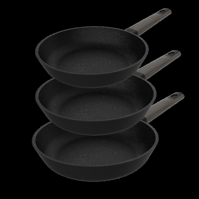 Cecotec Polka Excellence 20-24-28 Bucket Set Force. Set De Sartenes Con Diámetro De 20-24-28 Cm Aluminio Fundido Revestimiento Antiadherente Apta Para Todo Tipo De Cocinas Y Lavavajillas Set De Sartenes