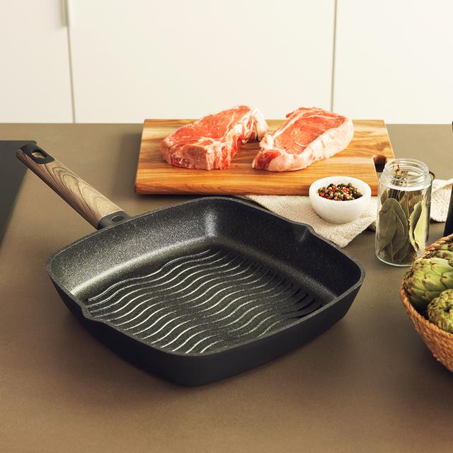 Cecotec Polka Excellence 28 Grill Force. Grill Con Diámetro De 28 Cm Aluminio Fundido Revestimiento Antiadherente Apta Para Lavavajillas Y Todo Tipo De Cocinas Fondo Indeformable Grill 