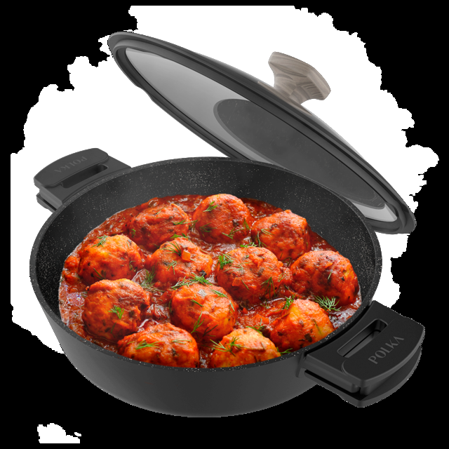 Cecotec Polka Excellence 28 Low Pot Force. Olla Baja Con Diámetro De 28 Cm Aluminio Fundido Revestimiento Antiadherente Apta Para Todo Tipo De Cocinas Y Lavavajillas Fondo Indeformable Olla