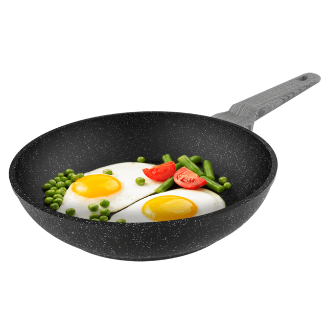 Cecotec Polka Exclusive 28 Bucket Wood&Rock. Sartén con Diámetro de 28 cm Mango frío de Baquelita Aluminio Forjado Revestimiento Antiadherente Teflon Apta para Lavavajillas y Todo Tipo de Cocinas Sartén