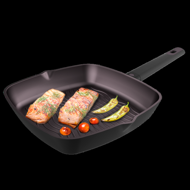 Cecotec Polka Experience 28 Grill Titan. Grill con Diámetro 28 cm Aluminio Fundido Revestimiento Teflon Select Apta para Lavavajillas y Todo tipo de cocinas Fondo indeformable Grill