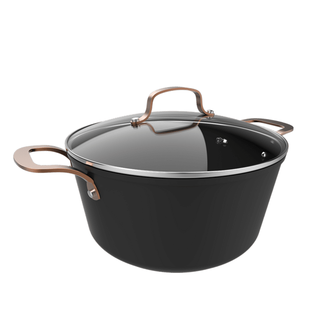 Cecotec Polka Fantasy 28 Pot Golden. Olla de 28 cm de diámetro y capacidad de 7 1 L con Tapa de cristal templado. Ollas