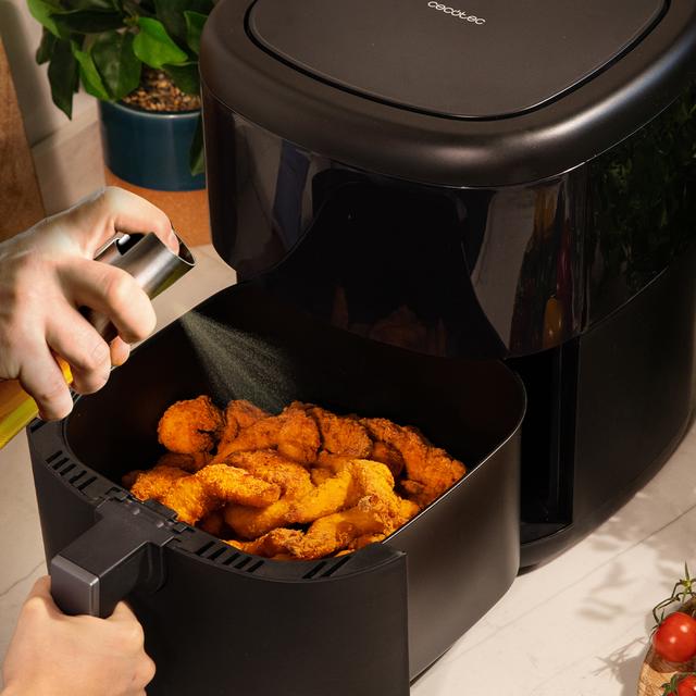 Cecotec Polka OilSpray 1000 Cecofry Aceitera De Spray De Vidrio Y Acero Inoxidable 304 De 100 Ml De Capacidad. Aceitera De Spray 