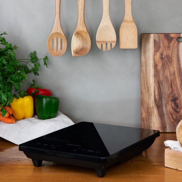 Cecotec Portátil Full Crystal Onyx. Placa De Inducción De 2000 W Cristal Esmaltado Control Táctil Potencia Y Temperatura Regulable 4 Programas Preconfigurados Temporizador Diámetro 28 Cm Placa Inducción Portátil Digital