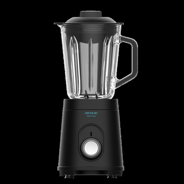 Cecotec Power Black Titanium 1000.Batidora De Vaso De 1000 W Cuerpo De Acero Inoxidable Cuchilla De 4 Hojas Con Recubrimiento De Titanio Negro Jarra De Vidrio 1 5 L 5 Velocidades Batidora De Vaso 1000 W