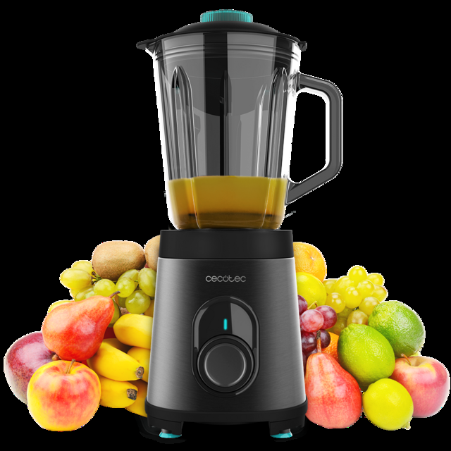 Cecotec Power Black Titanium 1200 Inox. 04158 de 1200 W Acero inoxidable Cuchilla 6 Hojas con Recubrimiento Titanium Negro y Jarra de Vidrio Fundido de 1 5 Batidora de Vaso