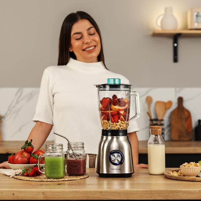 Cecotec Power Black Titanium 1800MAX Blend It Batidora De Vaso De 1800 W De Maxima Potencia De Acero Inoxidable Con Cuchilla De 6 Hojas Con Recubrimiento De Titanio Negro Y Jarra De Vidrio Fundido Con 1 5 L De Capacidad. Cuenta