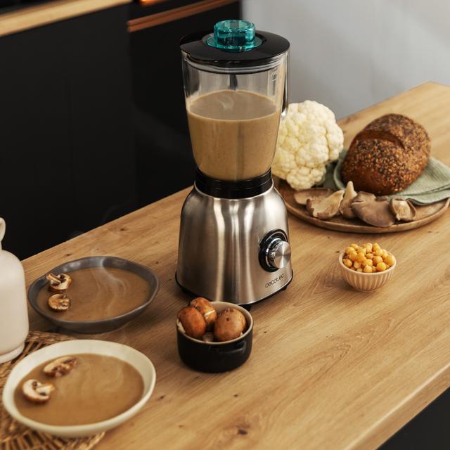 Cecotec Power Black Titanium 1800MAX Blend It Batidora De Vaso De 1800 W De Maxima Potencia De Acero Inoxidable Con Cuchilla De 6 Hojas Con Recubrimiento De Titanio Negro Y Jarra De Vidrio Fundido Con 1 5 L De Capacidad. Cuenta