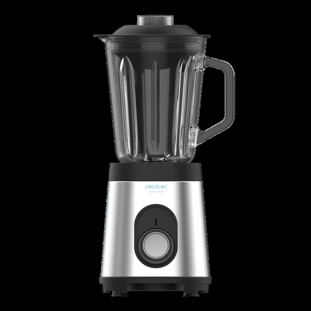 Cecotec Power Black Titanium 1800MAX Inox. Batidora De Vaso De 1000 W Cuerpo De Acero Inoxidable Cuchilla De 6 Hojas Con Recubrimiento De Titanio Negro Jarra De Vidrio 1.5 L 5 Velocidades Batidora De Vaso 1000 W