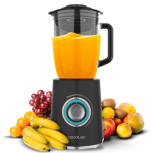 Cecotec Power Black Titanium 2000MAX Mix Go Batidora de vaso con acacados en acero inoxidable de 2000 W de maxima potencia con cuchilla con recubrimiento de titanio negro y 1 5 L de capacidad. Batidora de vaso