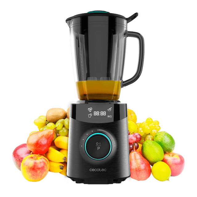 Cecotec Power Black Titanium 2500MAX Advance Batidora de vaso de 1800 W Acero inoxidable Cuchilla de 8 hojas con Recubrimiento de Titanio Negro y jarra de vidrio Fundido con 1 8 L Batidora de vaso