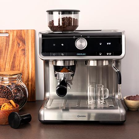 Cecotec Power Espresso 20 Barista Cream. Cafetera Express Con Brazo Con Doble Salida Con 1550 W 20 Bares Depósito De Café En Grano 250g Molinillo Con 30 Niveles Thermoblock Depósito De Agua 2 5 L Cafetera Express Con Brazo Co