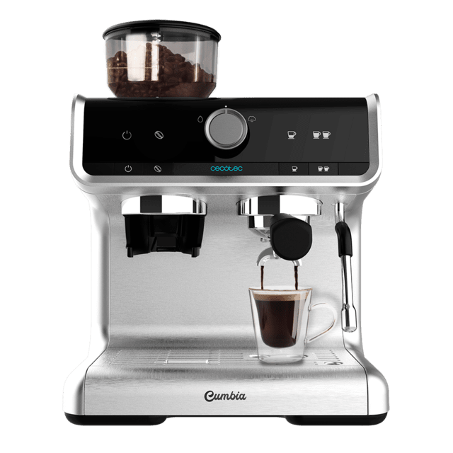 Cecotec Power Espresso 20 Barista Cream. Cafetera Express con Brazo con Doble Salida con 1550 W 20 Bares Depósito de Café en Grano 250g Molinillo con 30 Niveles Thermoblock Depósito de Agua 2 5 L Cafetera Express con Brazo co