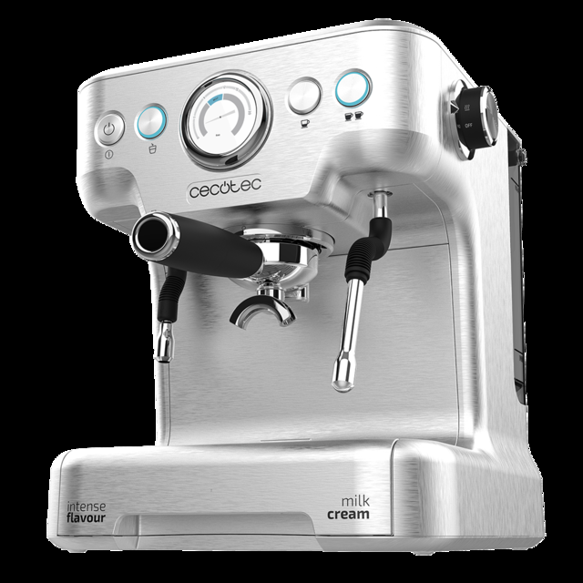 Cecotec Power Espresso 20 Barista Pro. Cafetera Express De 2900 W Thermoblock Para Café Y Espumar Leche 20 Bares Manómetro PressurePro Modo Auto Filtro Para 1 Y 2 Cafés Cafetera Express