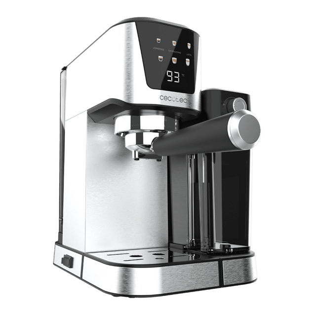 Cecotec Power Espresso 20 Cream Cafetera Semiautomática Con Función De Pantalla Táctil En Color Para Encendido/apagado Espresso Cappuccino Y Latte. Cafetera Semiautomática 