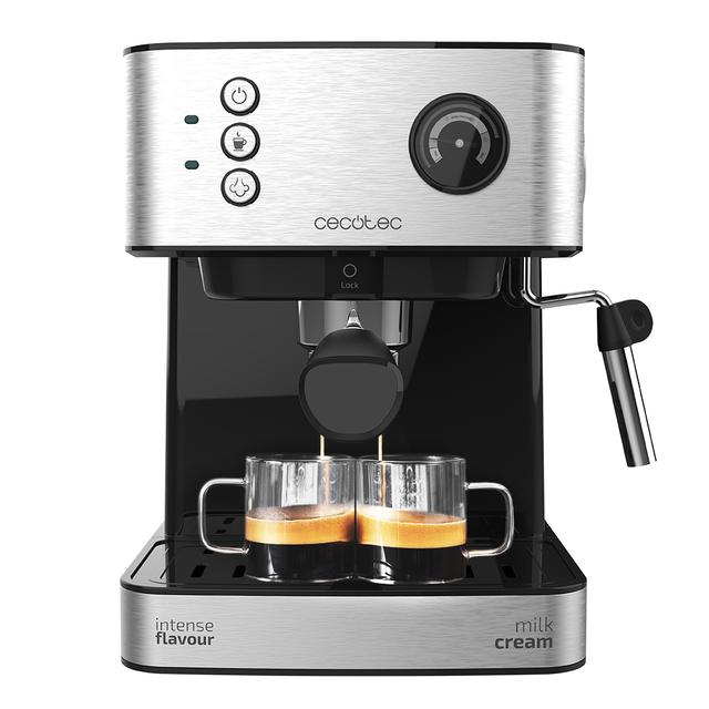Cecotec Power Espresso 20 Professionale M. Cafetera Express de 850 W 20 Bares Manómetro Depósito de 1 5L Brazo Doble Salida Vaporizador Superficie Calientatazas Acabados en Acero Inoxidable Cafetera express 20 bares  