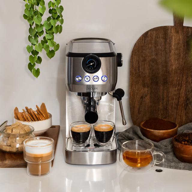 Cecotec Power Espresso 20 Steel Pro Cafetera Espresso Con 20 Bares Thermoblock Y Vaporizador. Cafetera Express