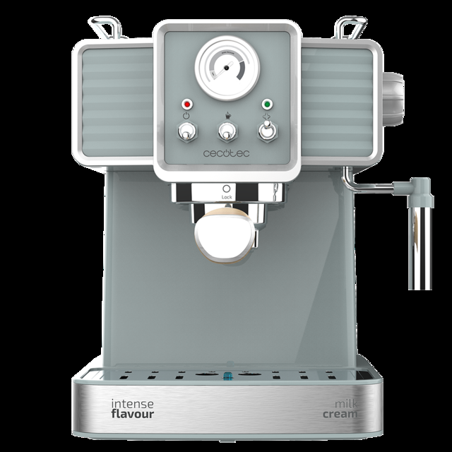 Cecotec Power Espresso 20 Tradizionale Cafetera Express Para Espressos Y Cappuccinos Rápido Sistema De Calentamiento Por Thermoblock 20 Bares Manómetro PressurePro Y Vaporizador Orientable Cafetera Espresso