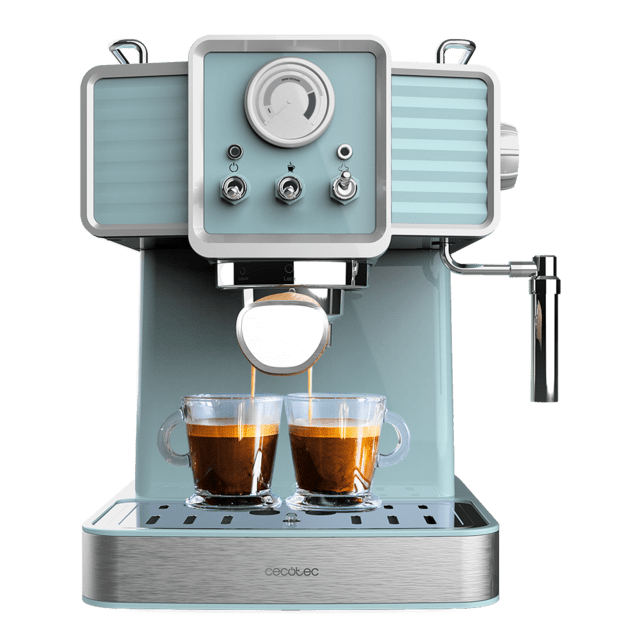 Cecotec Power Espresso 20 Tradizionale Light Blue Cafetera Express para espressos y cappuccinos rápido Sistema de Calentamiento por thermoblock 20 Bares manómetro PressurePro y vaporizador orientable Cafetera espresso
