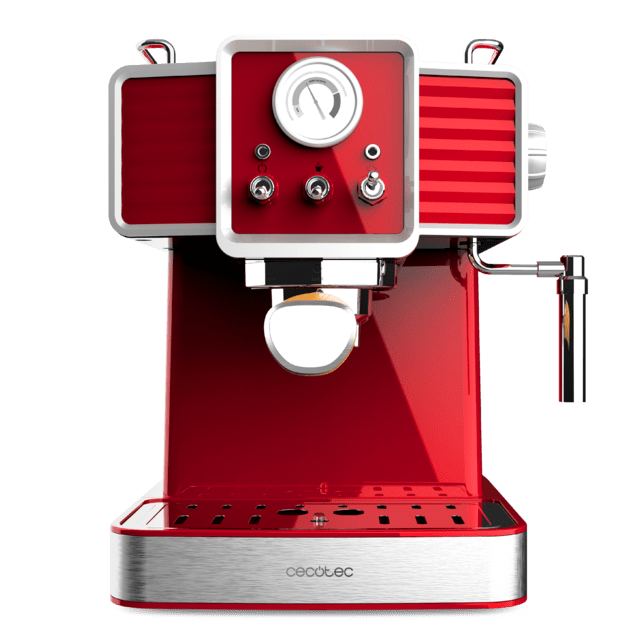 Cecotec Power Espresso 20 Tradizionale Light Red Cafetera Express Para Café Expreso Y Cappuccino Con 20 Bares Manómetro Y Vaporizador Orientable. Cafetera Express Con Vaporizador 20 Bares