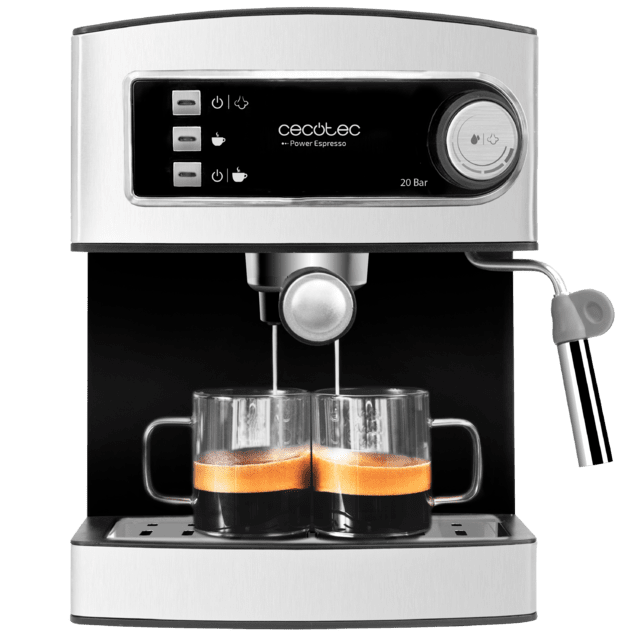 Cecotec Power espresso Cafetera express para café espresso y cappuccino con 20 bares y vaporizador orientable. Cafetera express