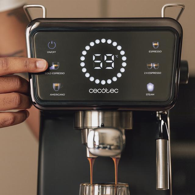 Cecotec Power Espresso Touch ColdBrew Cafetera Express Para Café Espresso Y Cappuccino Café En Frío Con 20 Bares Y Vaporizador Orientable. Cafetera Express