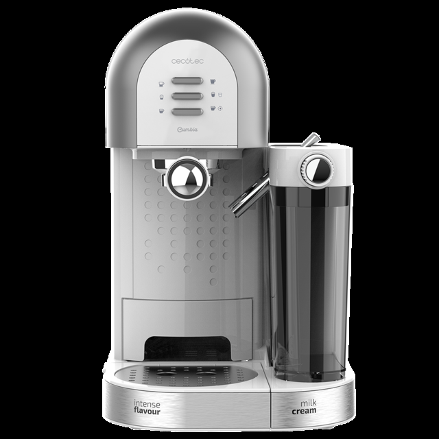 Cecotec Power Instant-ccino 20 Chic Serie Bianca. Cafetera Semiautomática Para Café Molido Y En Cápsulas 20 Bares Depósito De Leche 0.7ml Depósito De Agua 1.7L 1470W Cafetera Espresso Y Cápsulas Semiautomática
