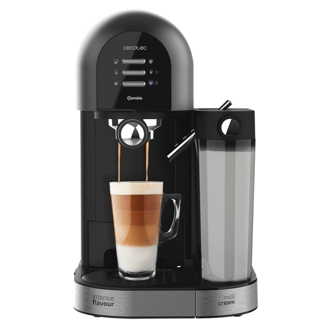 Cecotec Power Instant-ccino 20 Chic Serie Nera M. Cafetera Semiautomática para café molido y en cápsulas 20 Bares Depósito de Leche 0.7ml Depósito de Agua 1.7L 1470W Cafetera espresso y cápsulas semiautomática