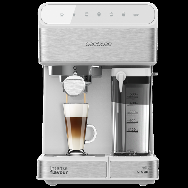 Cecotec Power Instant-ccino 20 Touch Serie Bianca. Cafetera Semiautomatica de 1350 W Presión 20 Bares Capacidad de 1 4l 6 Funciones Calentador por Thermoblock Control Táctil Tanque de leche<h2 class="d-flex justify-content-cen