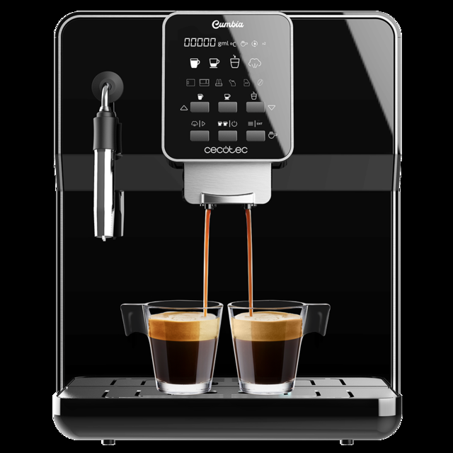 Cecotec Power Matic-ccino 6000 Serie Nera. Cafetera superautomática con 19 Bares 1-2 cafés Sistema de rápido Calentamiento Pantalla LCD depósito café 250 gr Molinillo Integrado 1350 W Cafetera superautomática