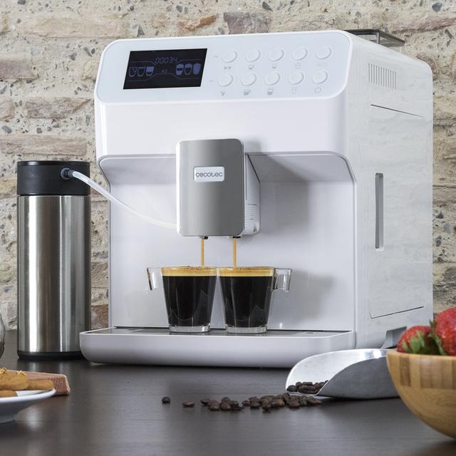 Cecotec Power Matic-ccino 7000 Serie Bianca S Cafetera Superautomática Con Depósito De Leche Y Pantalla Digital. Prepara Cappuccino Con Solo Pulsar Un Botón. Café Totalmente Personalizable. Tecnología ForceAroma 19 Bares De