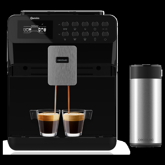 Cecotec Power Matic-ccino 7000 Serie Nera. Cafetera Superautomática con Depósito de Leche Pantalla digital Café Personalizable Tecnología ForceAroma 19 bares de presión Bandeja calientatazas Cafetera superautomática