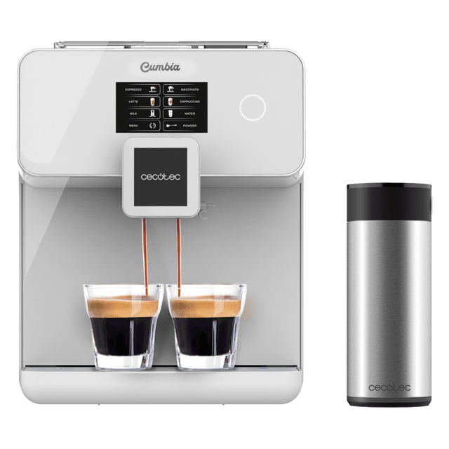 Cecotec Power Matic-ccino 8000 Touch Serie Bianca S Cafetera superautomática que muele café con depósito de leche. Pantalla táctil Interactiva. Prepara cappuccino con solo pulsar un botón. Café totalmente personalizable. T