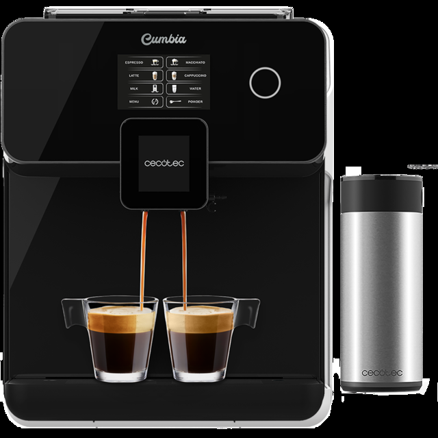 Cecotec Power Matic-ccino 8000 Touch Serie Nera. Cafetera Superautomática con Depósito de leche Pantalla Táctil Prepara Cappuccino Café Personalizable Tecnología ForceAroma 19 bares de presión Cafetera superautomática  