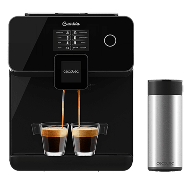 Cecotec Power Matic-ccino 8000 Touch Serie Nera S Cafetera superautomática que muele café con depósito de leche y pantalla táctil interactiva. Prepara cappuccino con solo pulsar un botón. Café totalmente personalizable. Te