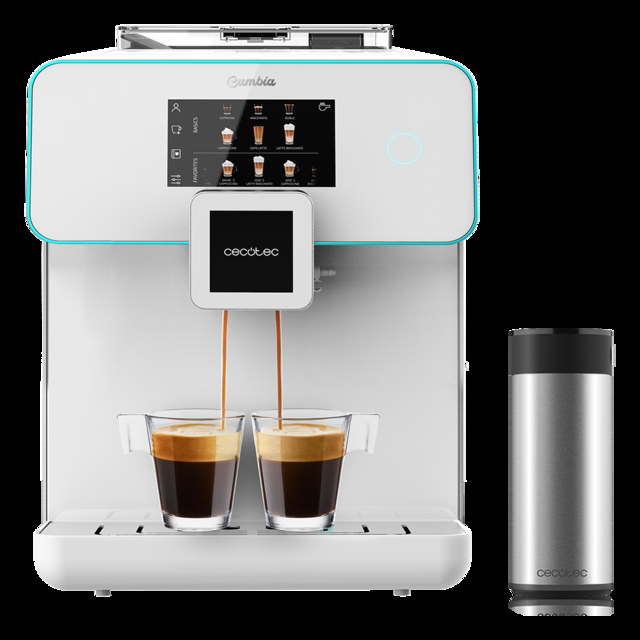 Cecotec Power Matic-ccino 9000 Serie Bianca. Cafetera superautomática Cumbia que Personaliza Intensidad Temperature café Leche y Espuma 19 Bares de presión Pantalla LED 5 Niveles de molido Cafetera superautomática  