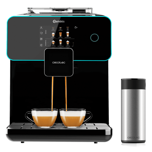 Cecotec Power Matic-ccino 9000 Serie Nera S. Cafetera superautomática que muele el café y añade leche de forma automática para disfrutar de los mejores espressos y cappuccinos con un toque. Se adapta a todos los gustos graci